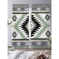 thumbnail image 3 of Green Gray Boho Sheer Curtains 84 Inch Length 2 Panels Set, Southwestern Ethnic Abstract Geometric Voile Window Treatment Rod Pocket Curtains Sheers Drapes for Bedroom/Living Room/Kitchen 52"x84"x2, 3 of 7