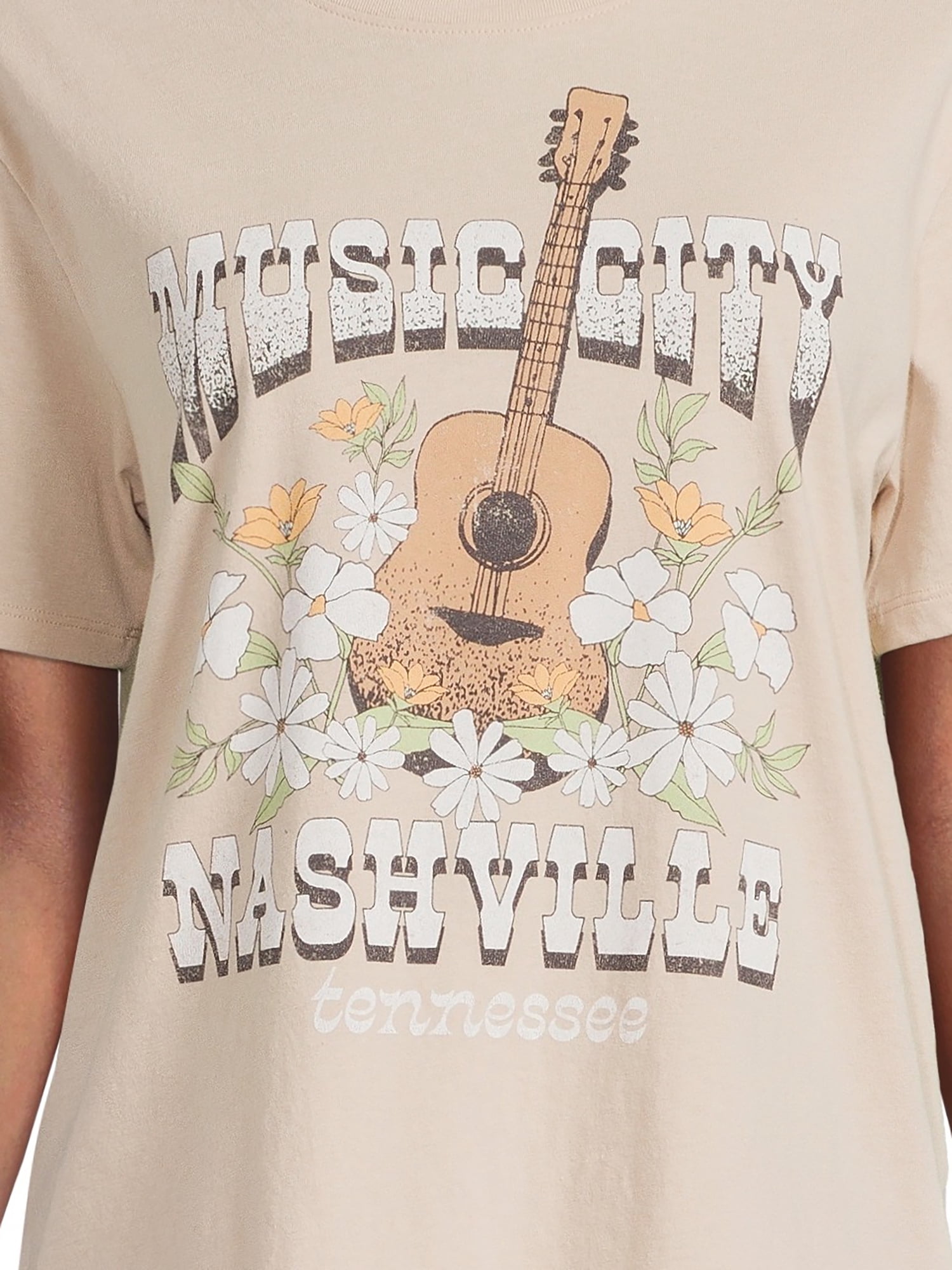 Time and Tru Women's Short Sleeve Destination Graphic Tee