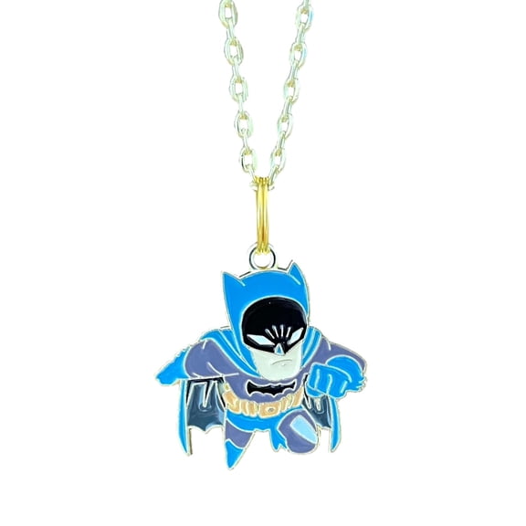Batman Superhero Cartoon Necklace in Small Velvet Bag