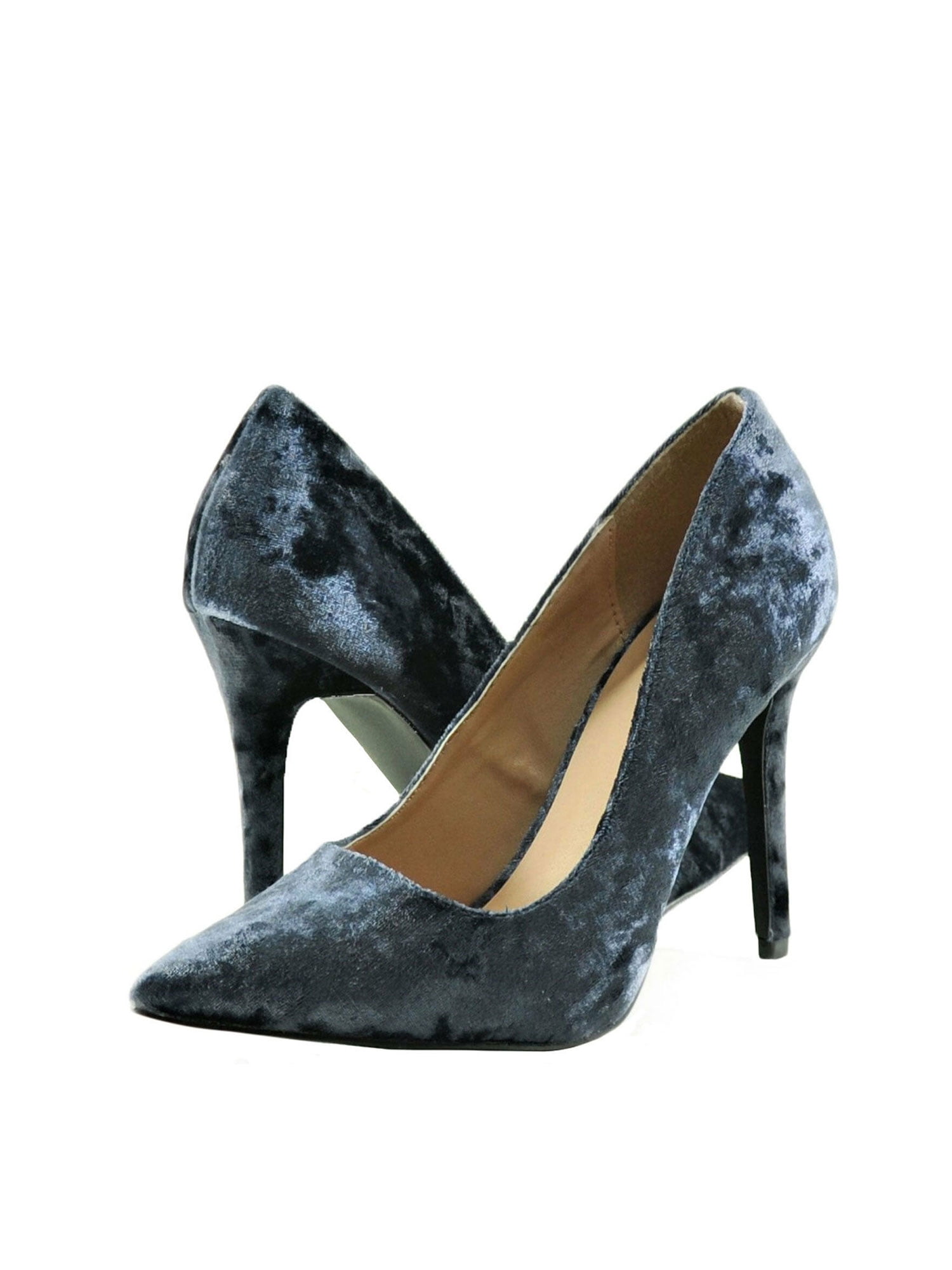 crushed velvet pumps