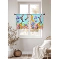 thumbnail image 3 of Teal Green Hummingbirds Sheer Curtains 45 Inch Length 2 Panels Set Window Treatments, Spring Watercolor Flowers Plant Rod Pocket Semi Curtains for Living Room/Bedroom/Kitchen Décor, 104"W x 45"L, 3 of 7