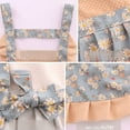 thumbnail image 3 of Delantal de lona con diseño floral para limpiarse las manos, estilo princesa, cintura transpirable, estilo pastoral, lindo, para adultos, ropa de trabajo de verano, estilo occidental, mono, 3 of 6