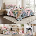 thumbnail image 6 of Quilts Twin XL Size Bedding Set, Christmas Sea Turtle Lightweight Quilted Comforter, Winter Snowflakes Coastal Nautical Pink Reversible Bedspread Coverlet with Pillow Covers for All Season, 68" x 98", 6 of 9