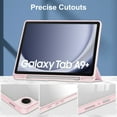 thumbnail image 6 of Allytechgroup Folio Case for Samsung Galaxy Tab A9 Plus/A9+ 11 Inch 2023 Model (SM-X210/X216/X218), Slim Trifold Stand Cover with Pencil Holder, Clear Back Shell Shockproof TPU Bumper Cover, Rosegold, 6 of 10