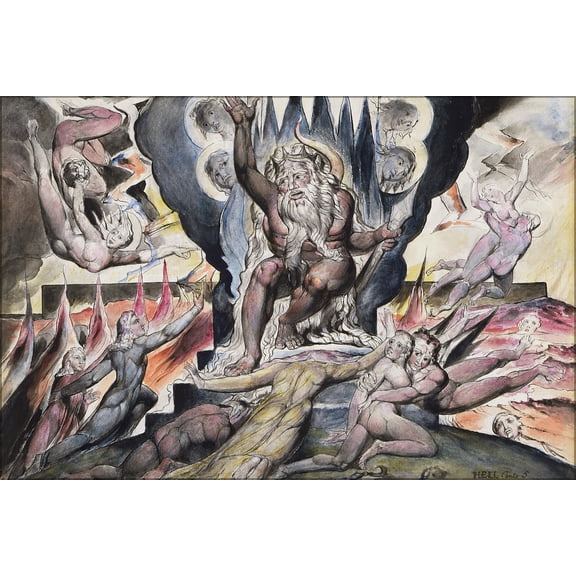 24"x36" Gallery Poster, Illustrations to Dante's Divine Comedy object 9 Butlin 1824-1827, William Blake