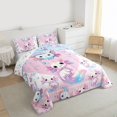thumbnail image 4 of Feelyou Kawaii Axolotl Teens Bedding Comforter Set, Pink Blue Dreamy Animal Twin Comforter Sets, Cartoon Love Heart Reversible Bedding Set, Microfiber Bedroom Decor, 2 Pieces, 4 of 9