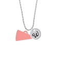 thumbnail image 2 of Delight Jewelry Acrylic 1.25" Pink Megaphone Silvertone Script Initial Disc - W - Charm Necklace, 20"+3", 2 of 4
