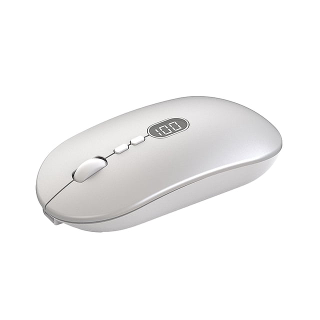 Ratón Inalámbrico para Ordenador Portátil Ratón Inalámbrico Pantalla de Carga Ratón Recargable de Baja Latencia Ratón Silencioso Ratón Bluetooth de Doble Modo Ratón de Oficina Simple Y Elegante Ratón