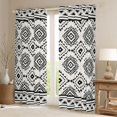 thumbnail image 2 of Feelyou Hippie Tribal Aztec Black Out Curtains, White Black Abstract Curtains Pack of 2 (42x63 Each), Teens Adult Women Men Bedroom Curtains, Black Out Curtains Decor, 2 of 6