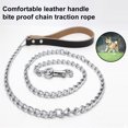 thumbnail image 3 of Flmtop Pet Traction Rope Cowhide Handle Anti-bite Iron Pet Leash Chain with Buckle Pet Supplies Red, 3 of 9