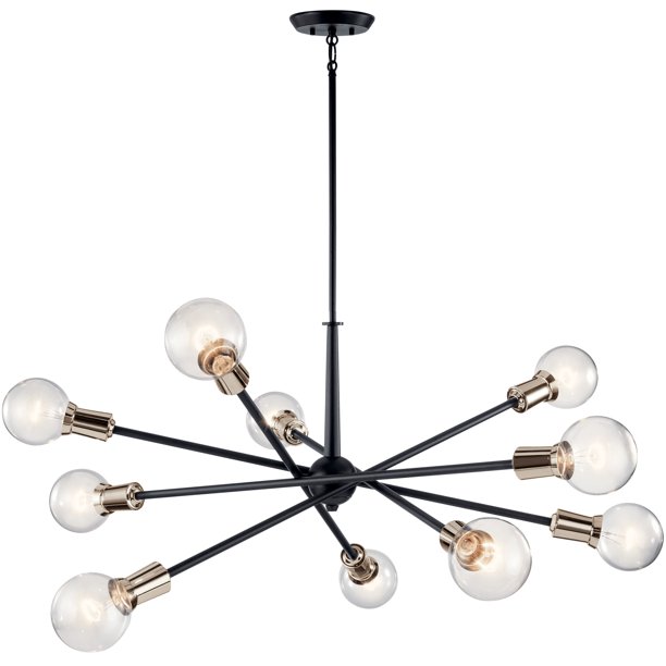 Kichler 43119 Armstrong 10 Light 47" Wide Sputnik Chandelier Black