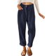thumbnail image 3 of Pantalones Casuales de Cintura Alta y Pierna Recta para Mujer, Holgados y Cómodos, con Bolsillos Azul Marino XXXL, 3 of 6