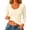 Beige, variant on Women's U Neck Ribbed Top, JIANLAI Long Sleeve Fitted Blouse, Solid Color Stretch Casual Layering Shirt
