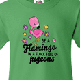thumbnail image 4 of Inktastic Be a Flamingo in a Flock of Pigeons with Flowers Youth T-Shirt, 4 of 5