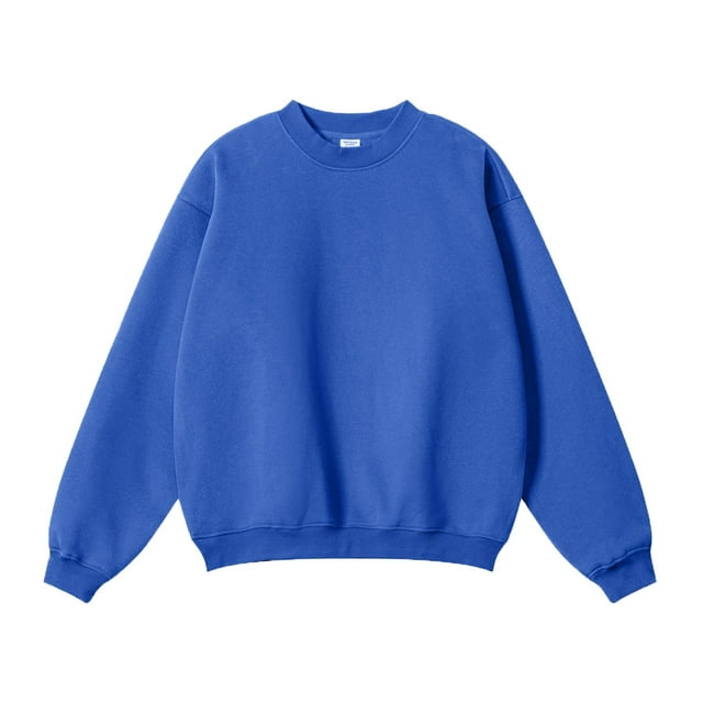 hotojiny Chandail à Col Rond pour Hommes Classique Uni Coupe Régulière Chandail à Enfiler Hauts de Mode d'Automne Chemises à Manches Longues pour Hommes