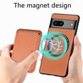 thumbnail image 2 of Para Google Pixel 7a 5g Funda con textura de fibra de carbono a prueba de caídas Portatarjetas magnético desmontable Pc + Tpu + Funda protectora de cuero Pu, 2 of 5