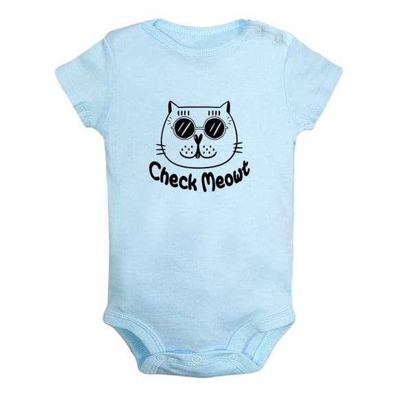 Check Meowt Funny Rompers For Babies, Newborn Baby Unisex Bodysuits, Infant Jumpsuits, Toddler 0-12 Months Kids One-Piece Oufits (Blue, 6-12 Months)