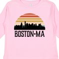 thumbnail image 4 of Inktastic Boston Massachusetts Skyline Sunset Boys or Girls Long Sleeve Toddler T-Shirt, 4 of 5