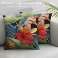 thumbnail image 3 of PRATYUS Hawaiian Floral Throw Pillow Covers Decorative Couch Pillow Cases Pillow Square Cushion Cover for Sofa, Couch, Bed and Car 20x20in, 3 of 5