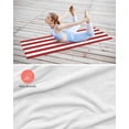 thumbnail image 4 of Red Stripes Yoga Towel for Hot Yoga Non Slip, Simple Red White Texture Yoga Mat Towel Absorbent Yoga Sweat Towels Microfiber Hot Yoga Blanket for Bikram Pilates 26"x74", 4 of 7