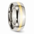 thumbnail image 4 of White Stainless Steel Ring Band Wedding Yellow 14K Gold Comfort, 4 of 6