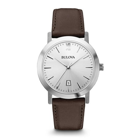 - Bulova Men's Brown Leather Strap Watch