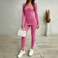 thumbnail image 2 of Lyrehush Womens Casual Matching Sets Fitted Leggings Ribbed Knit Stretchy V Neck Tunics Activewear 2 Piece Lounge Set, 2 of 7