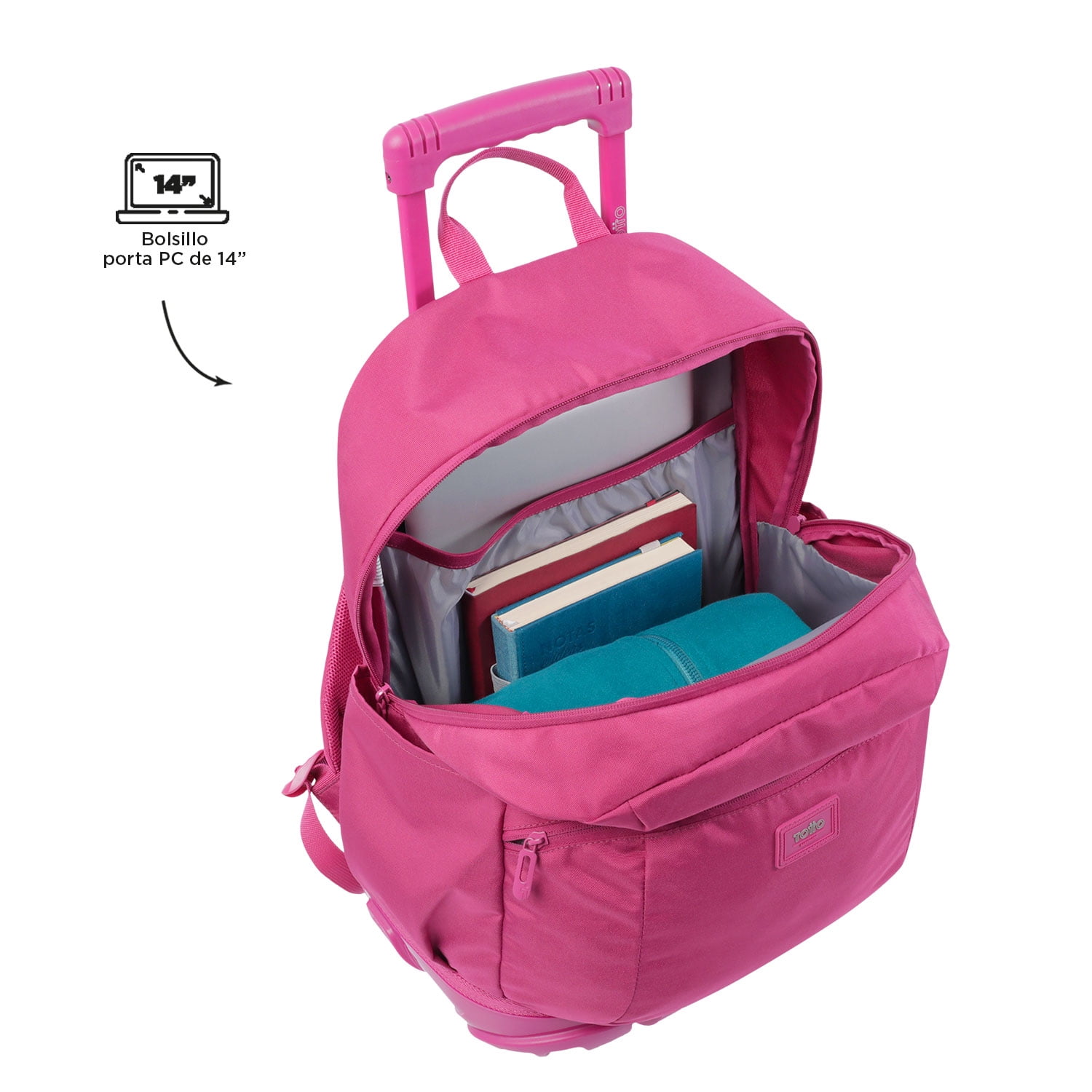 tottoさん♡ Felino Totto Brand Totto Trik Wheeled Backpack Pink for Women