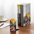 thumbnail image 5 of Sikiie Retro Futuristic Landscape Bookends 1 Pair, Wood Bookends for Shelves, Book Ends for Shelves, Book Shelf Holder for Home Office, 5 of 7