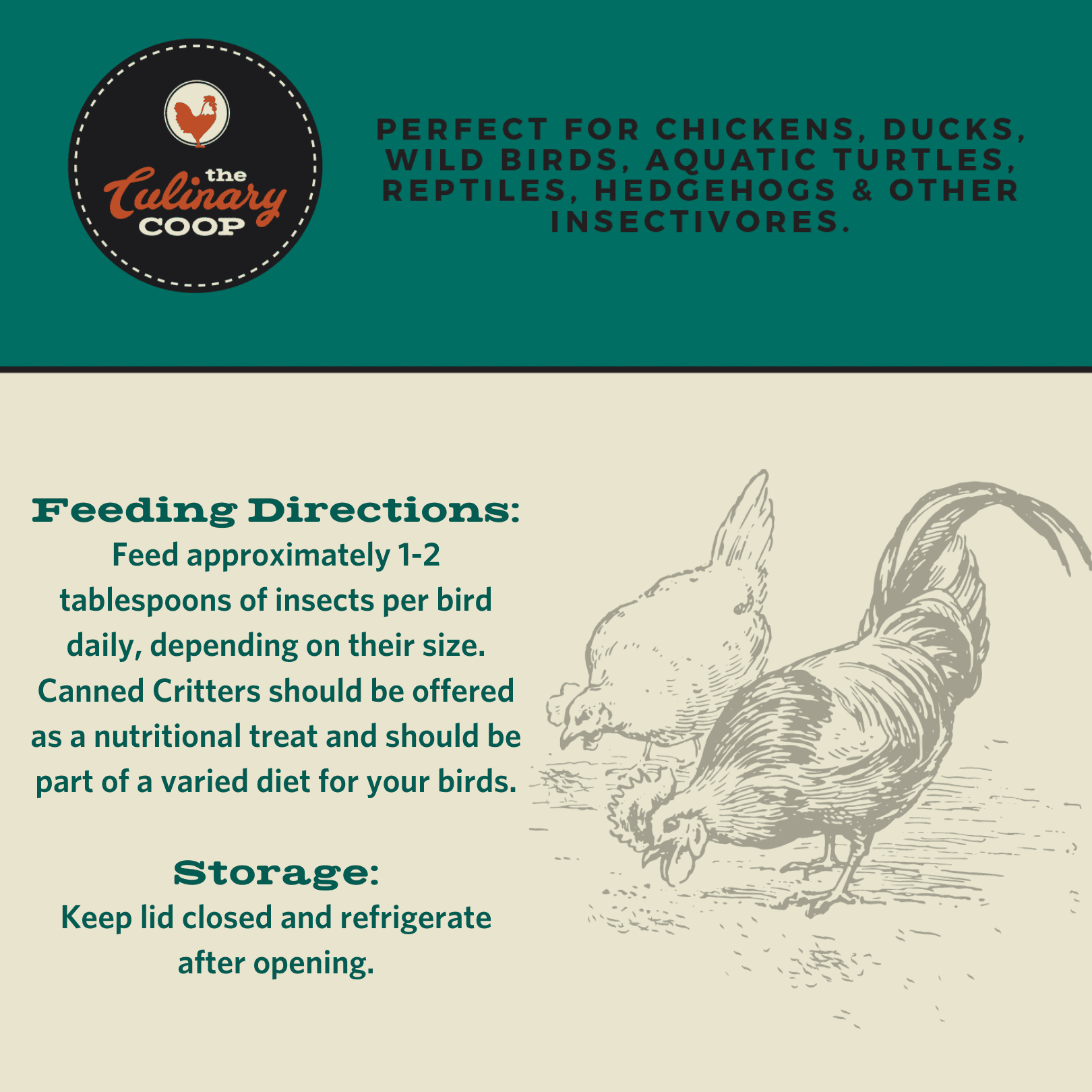(3 pack) The Culinary Coop Canned Cricket and Mealworm Chicken Treat 2.75oz