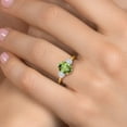 thumbnail image 4 of Gem Stone King 18K Yellow Gold Plated Silver Green Peridot and White Moissanite Engagement Ring for Women | 2.56 Cttw | Oval 9X7MM | Gemstone August Birthstone | Size 5, 4 of 7