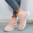 thumbnail image 5 of NOKIO Socks Sneakers for Women Comfortable Knit Ankle B𝗈𝗈𝑡𝑠 S𝗅ip On Walking Shoes Lightweight Tennis Running Shoes High Top Sneaker with Soft Sole for Summer and Autumn, 5 of 6
