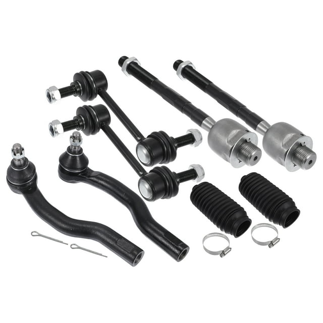 Unique Bargains 8pcs Kit de Suspensión Delantera Extremo Interior Exterior de Barra de Dirección Enlace de Barra Estabilizadora con Bota para Ford Edge 2007-2014