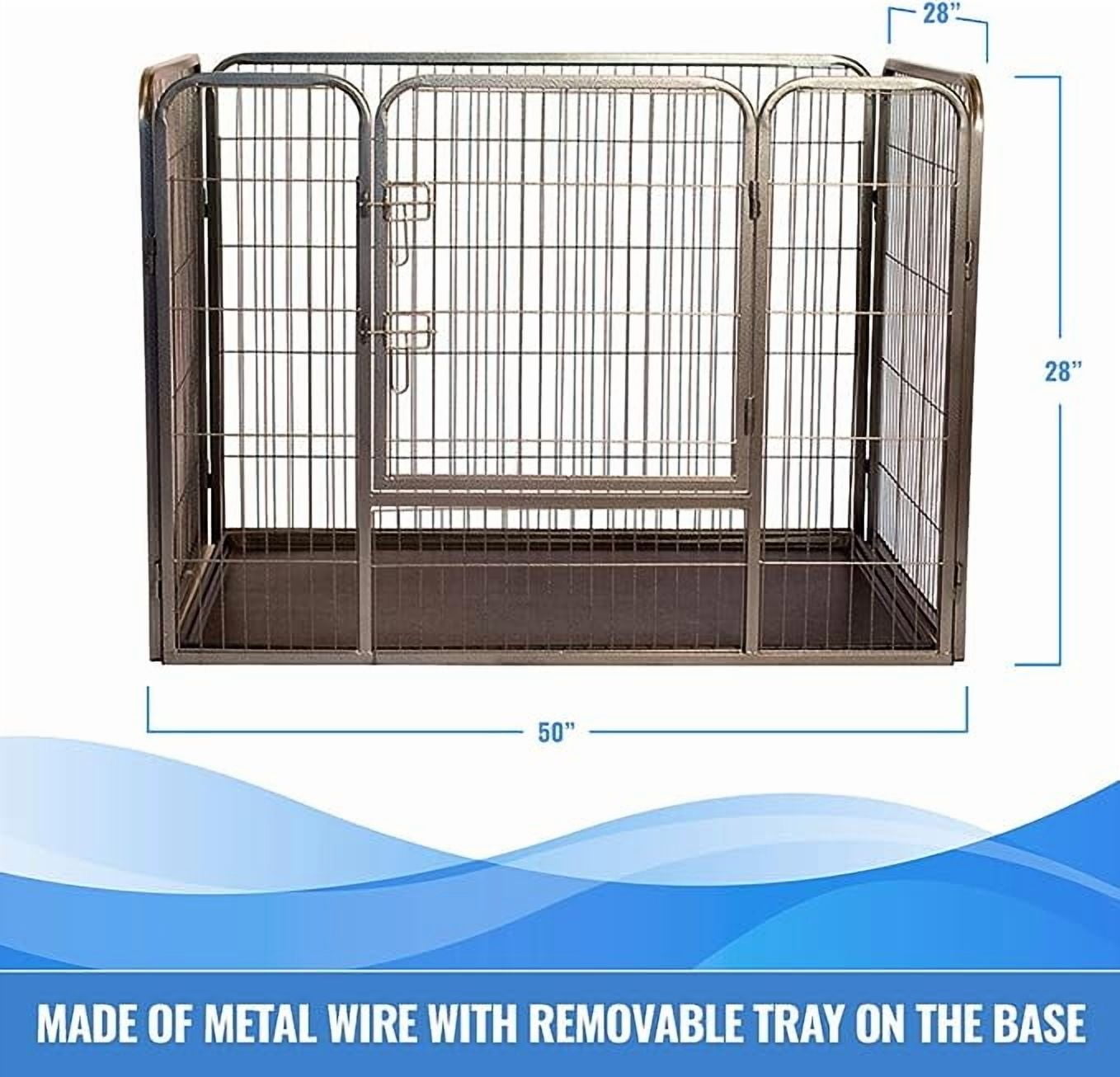 Heavy Duty Rectangle Tube Pen Dog Cat Pet Training Kennel Crate, 28" Height
