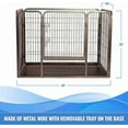 thumbnail image 6 of Heavy Duty Rectangle Tube Pen Dog Cat Pet Training Kennel Crate, 28" Height, 6 of 6