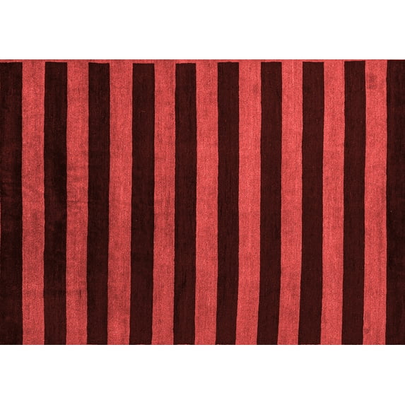 Ahgly Company Indoor Rectangle Abstract Red Modern Area Rugs, 6' x 9'
