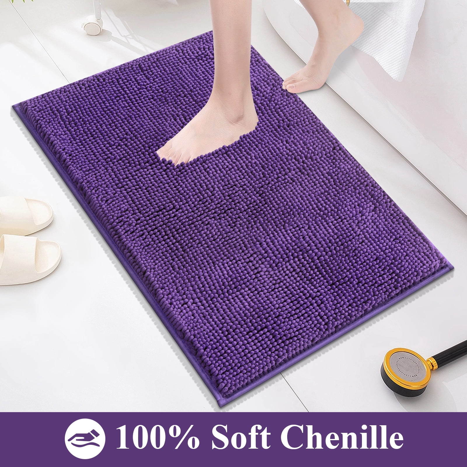 Vaukki Lavender Purple Bathroom Rug Sets 3 Piece Ultra Soft Absorbent Shaggy Bath Mat Non Slip Toilet Rug for Bathroom