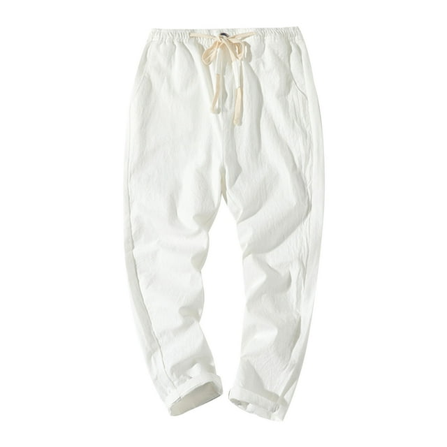Dagugfen Sweatpants for Men Plus Size Drawstring Elastic Waist Comfy Running Athletic Cropped Pants