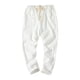 thumbnail image 2 of Pantalones largos de algodón para hombre, con cordón ajustable, informales, de color liso, lavados, de pierna recta, para exteriores, de algodón, 2 of 8