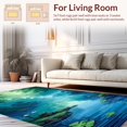 thumbnail image 2 of Flatwoven High Traffic Area Rug, Delightful Cartoonish Pond Elements, Non Slip, Stain Resistant, Washable Area Rugs for Living Room, Bedroom(Blue, 4X6), 2 of 8