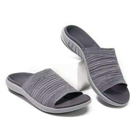 

Men Slippers Summer Slides Woman Knitted Lightweight Shoes Soft Casual Flip Flops for Home Office Travel New