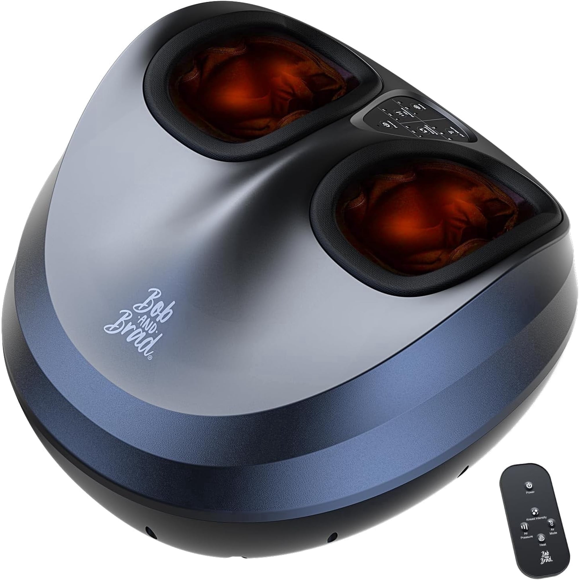 Bob and Brad Shiatsu Foot Massager with Heat and Remote, Deep Kneading Therapy with 4 Level, Improve Foot Wellness, Fits Feet up to Men Size 12- Black