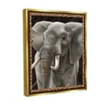 thumbnail image 4 of Stupell Industries Elephant with Geometric Border Animals & Insects Painting Gold Floater Framed Canvas Art Print Wall Art, 25 x 31, 4 of 10