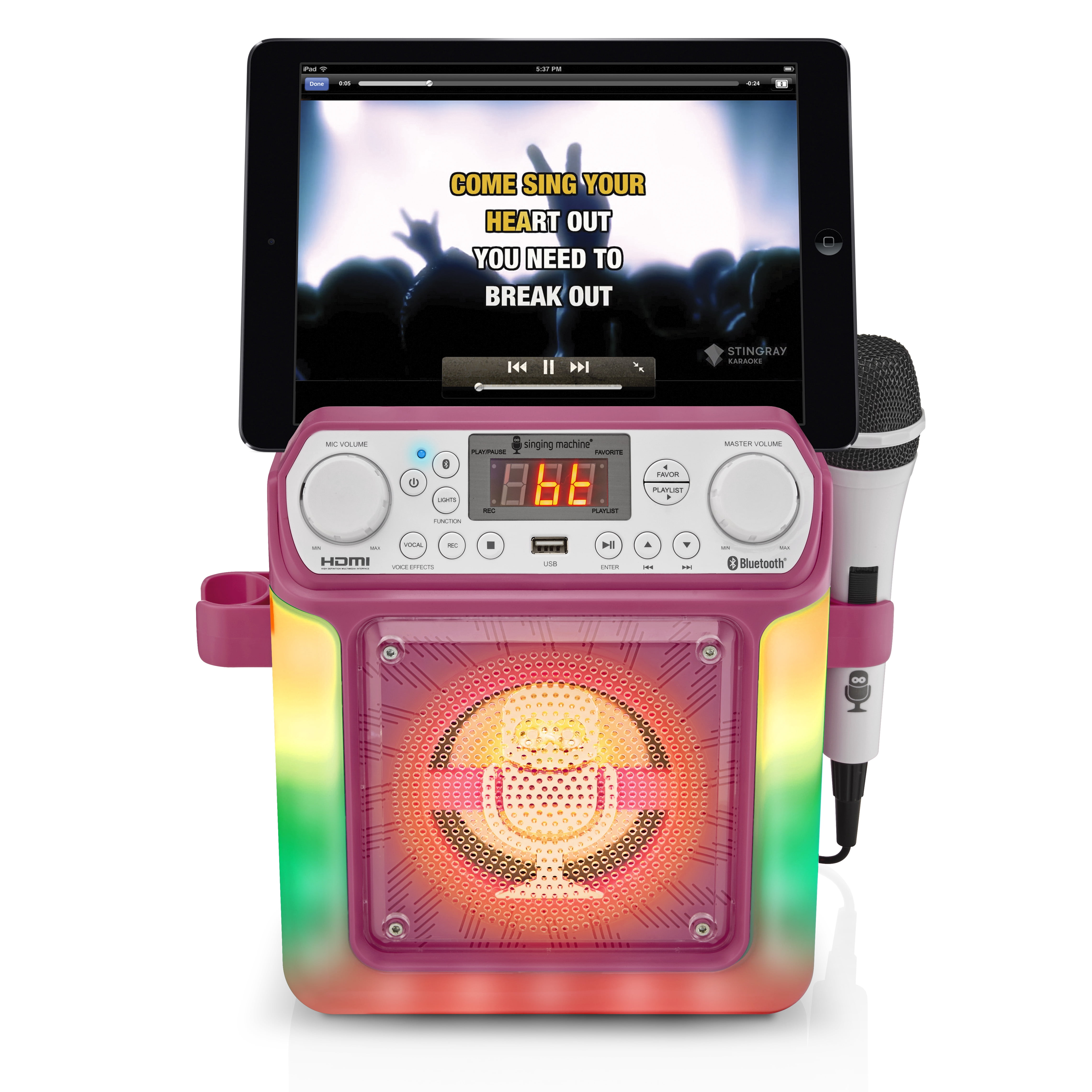 The Singing Machine Groove Mini Karaoke, Pink