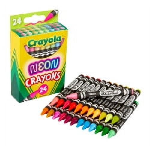 Crayola Neon Crayons, 24 Ct, Classroom Must Haves, Cute School Supplies, Arts & Crafts, Creative Gift for Teachers and Kids, Ages 3+