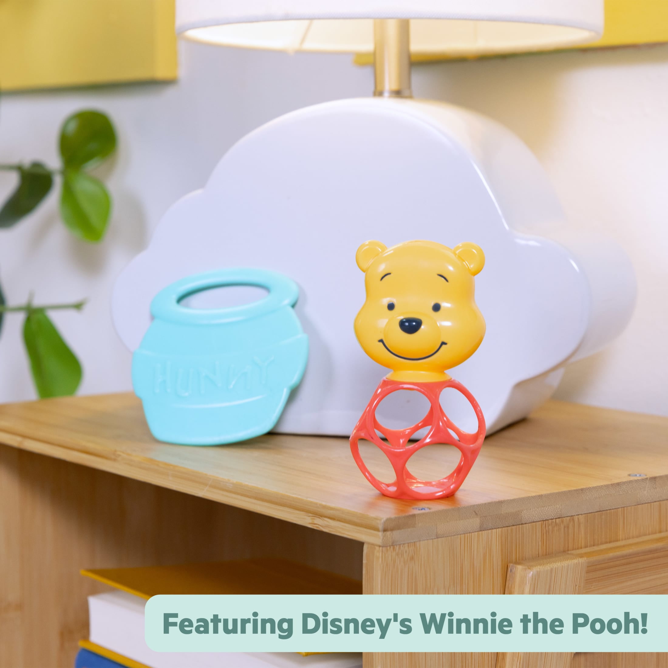 Disney Baby Winnie The Pooh Hunny & Shake Rattle & Teether by Bright Starts, Unisex, Newborn