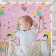 thumbnail image 6 of Little Grape Land Crib Sheets for Baby Girls 4 Pack, 28"x 52" Extra Soft Microfiber Crib Sheet Set for Standard Crib & Toddler Mattress Pad, Rabbit & Dreaming in Wonderland & Rainbow Horse & Pink, 6 of 8
