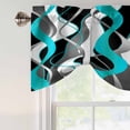 thumbnail image 5 of Tie Up Valances for Windows, Aqua Stripe Adjustable Valance Curtains Window Treatment for Living Room, Ombre Grey Moire Geometric Modern Abstract Rod Pocket Kitchen Curtains & Drapes 60x18 Inch, 5 of 9