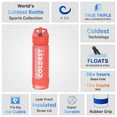 thumbnail image 3 of COLDEST Kids Water Bottle with Straw - 18 oz, Insulated Stainless Steel Reusable Leak-Proof for Girls, Boys (Mars Red Glitter), 3 of 7