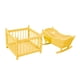 thumbnail image 5 of Cuna y corralito de juguete realistas a escala 1/12, accesorio fotográfico para juego de rol, mini cama para muñecas. amarillo, 5 of 9